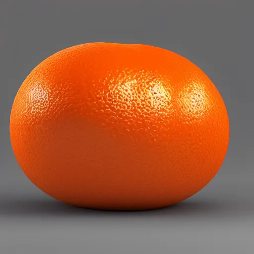 Image similar to white background, single juicy orange in the center, 3d render, cartoon, artwork