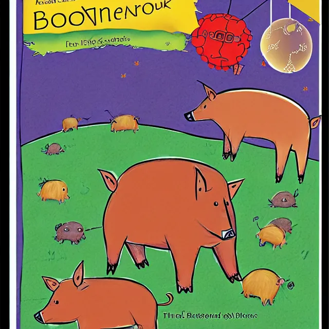 Image similar to children's book cover illustration for the boarenstain boars