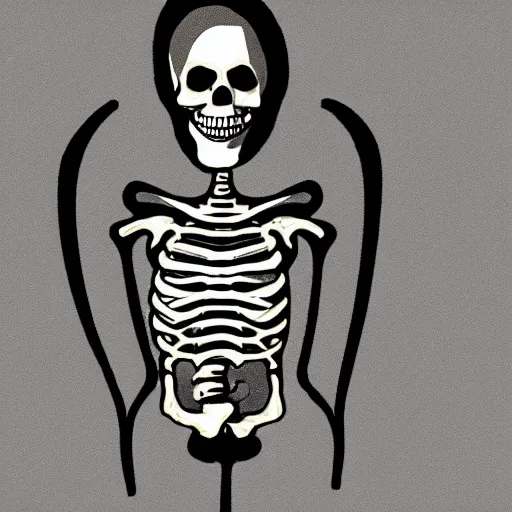 Prompt: isolated skeleton illustration funny