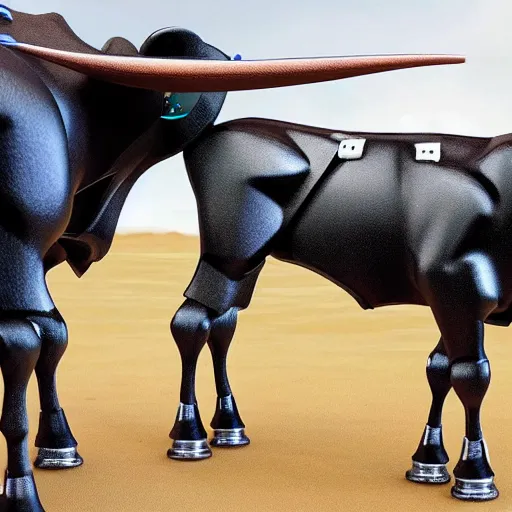 Prompt: A robotic bull, hyper realistic, HD, HQ, photo realistic