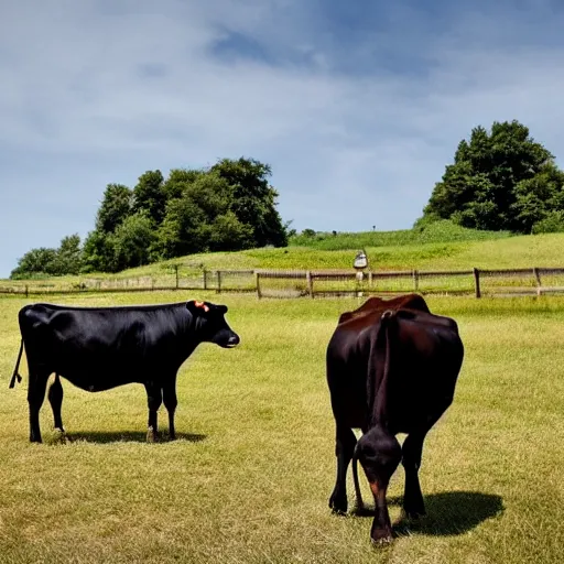 Prompt: A cow is crowling