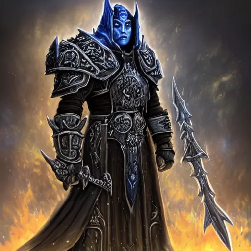 Image similar to world of warcraft lich king gigachad portrait