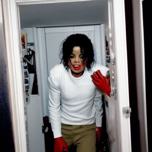 Image similar to michael jackson hiding in the closet