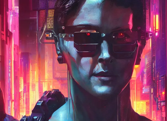 Image similar to cyberpunk meathead tries to intimidate cyberpunk feminist chick ( blade runner 2 0 4 9, dystopian, cyberpunk 2 0 7 7 character design ). gorgeous face. epic painting by james gurney and laurie greasley, oil on canvas. cinematic, hyper realism, realistic proportions, anatomy, dramatic lighting, high detail 4 k