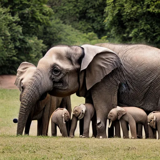 Image similar to a Elephant-Pug Hybrid, A Elephant that looks like a pug, huge tusks, afternoon hangout, good times photograph, candid