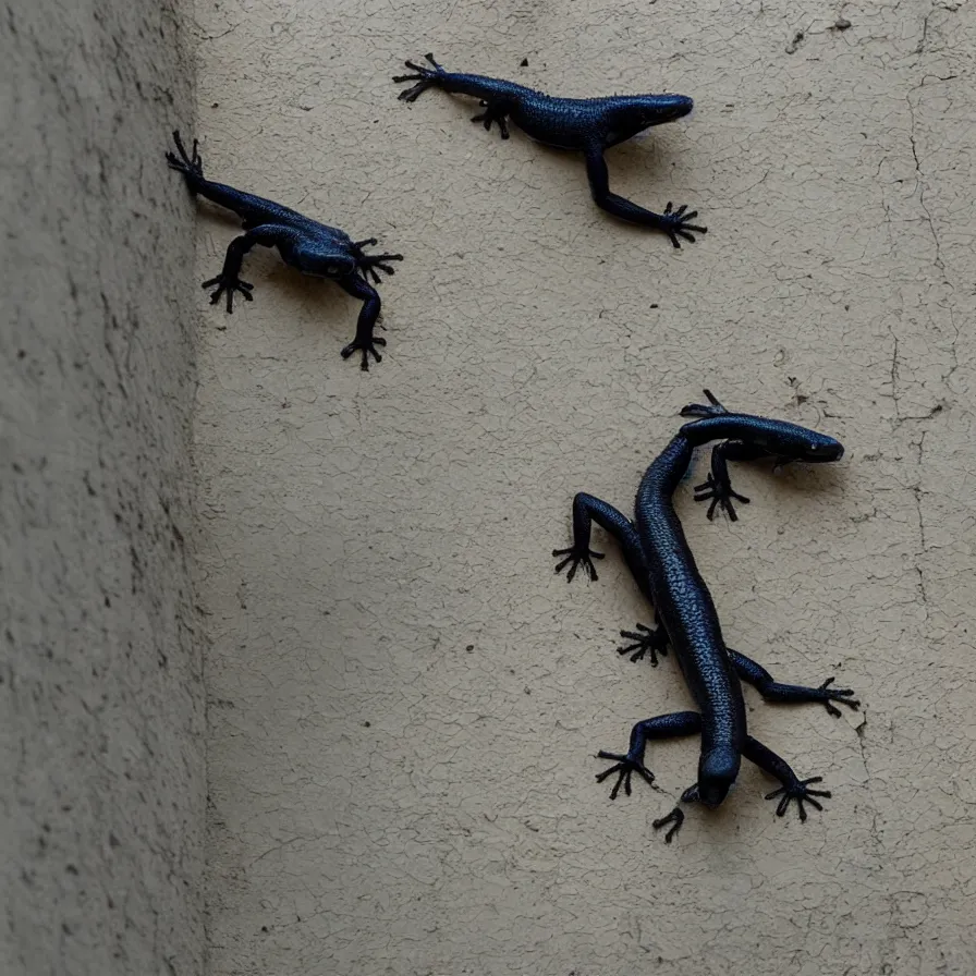 Prompt: ninja salamanders scaling building