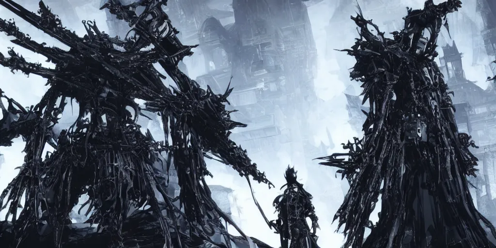 Image similar to grimdark tsutomu nihei blame biomega gothic architecture, unreal engine, 8 k, ultra realistic, ultra detail