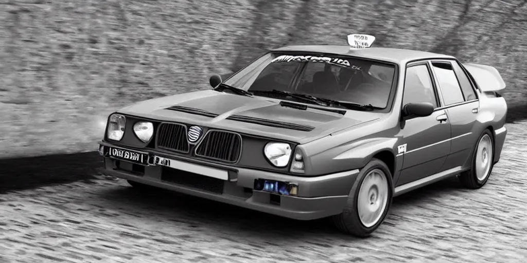 Prompt: “Lancia delta intégrale if it were made in the 2010s, highly detailed, 4K”