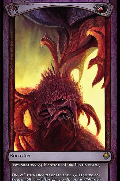 Image similar to fantastical digital art of the creature: eye of the beholder on a magic the gathering card