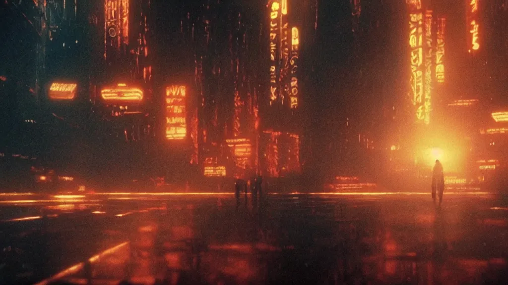 Image similar to a screenshot of blade runner