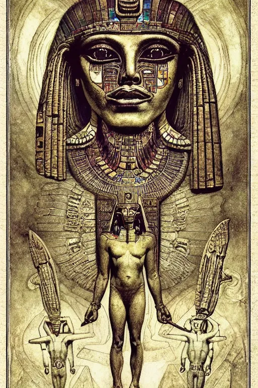 Prompt: occult diagram of mayan and egyptian art by wayne barlowe, gustav moreau, goward,  Gaston Bussiere and roberto ferri, santiago caruso, and austin osman spare, ((((occult art))))