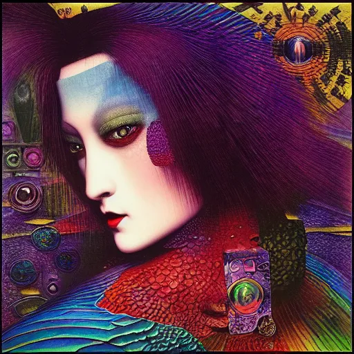 Prompt: japanese iridescent prismatic gallerie square chick malbec entree shiraz , by Pablo Picaso and Karol Bak and Ernst Fuchs , cyberpunk , vaporwave , abstract