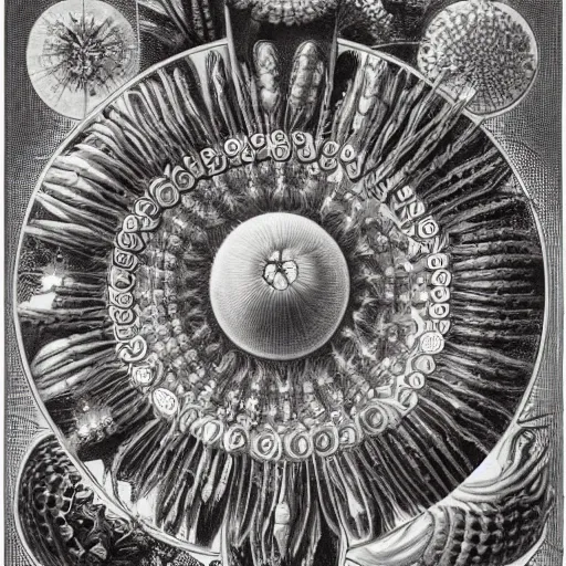 Prompt: scientific illustration of future man by ernst haeckel, oil on canvas, creative design, medical diagram