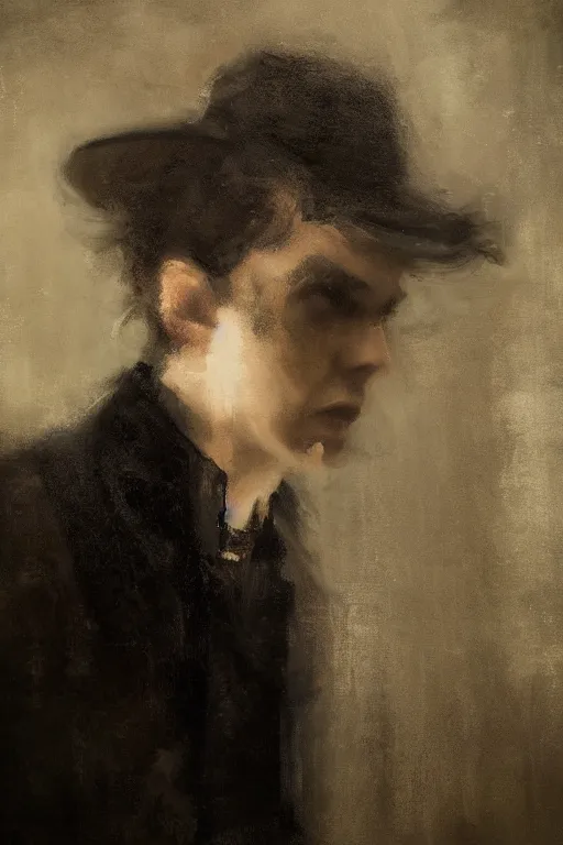 Prompt: detailed cinematic moody colors studio portrait of a young victorian gentleman being controled like a puppet, creepy possesed evil vibe, high quality by jeremy mann, only one head single portrait