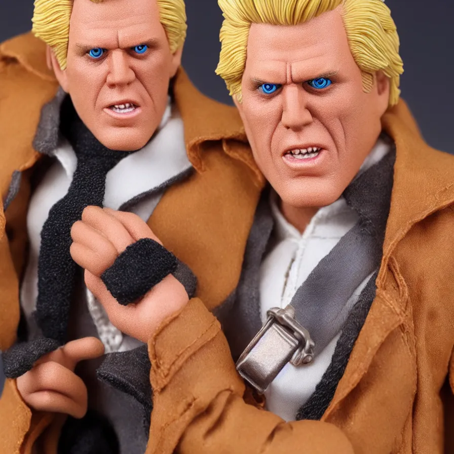 Prompt: gary busey hot toys action figure promo shots 4 k photography