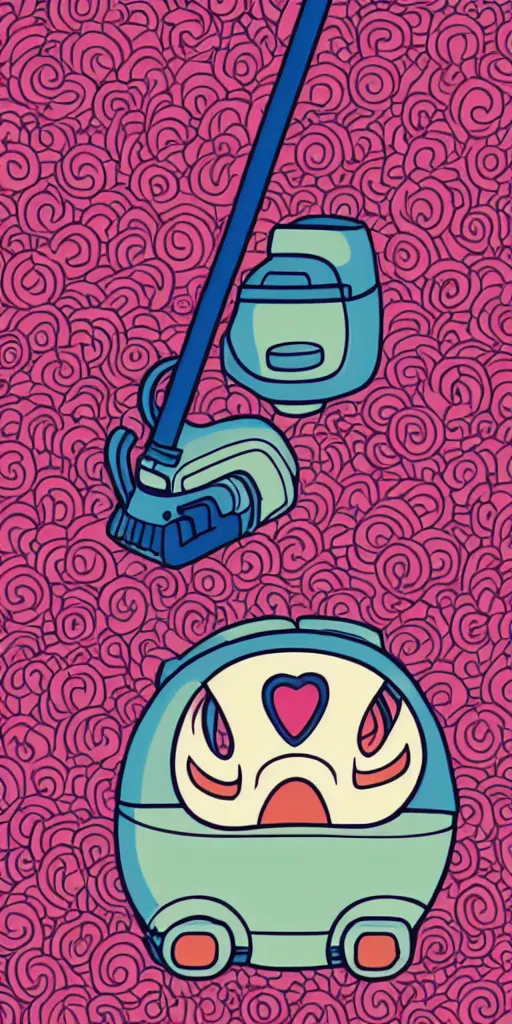 Image similar to a Kirby vacuum cleaner in the style of Audrey kawasaki