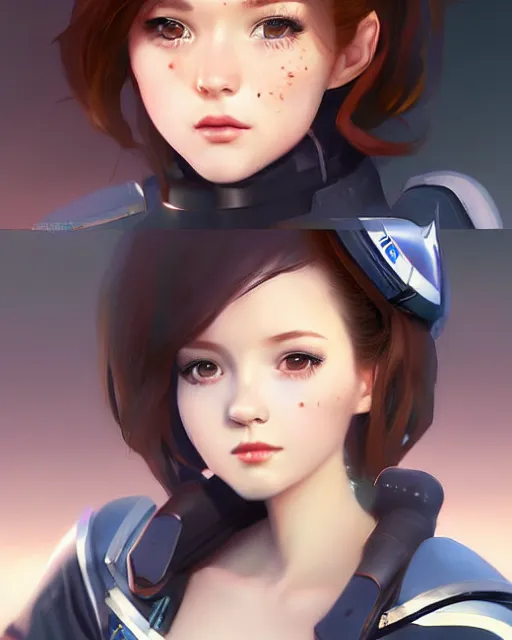 Image similar to portrait Anime space cadet girl Anna Lee Fisher anime cute-fine-face, pretty face, realistic shaded Perfect face, fine details. Anime. realistic shaded lighting by Ilya Kuvshinov Giuseppe Dangelico Pino and Michael Garmash and Rob Rey, IAMAG premiere, ✨✨✨✨✨✨ aaaa achievement collection, elegant freckles, fabulous