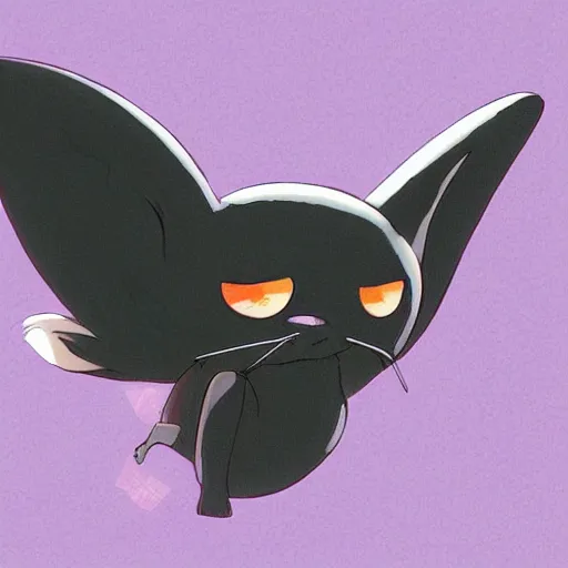 Prompt: ( ( black ) ) small cute creature ( ( ( ( big eyes ) ) ) ) in ghibli artstyle, high details, high quality, friendly, 8 k, art