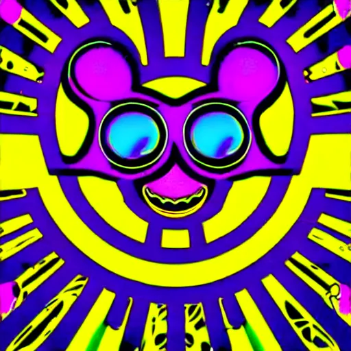 Prompt: acid house music rave graphics psychedelic illustration smiley trippy ecstasy dnb jungle