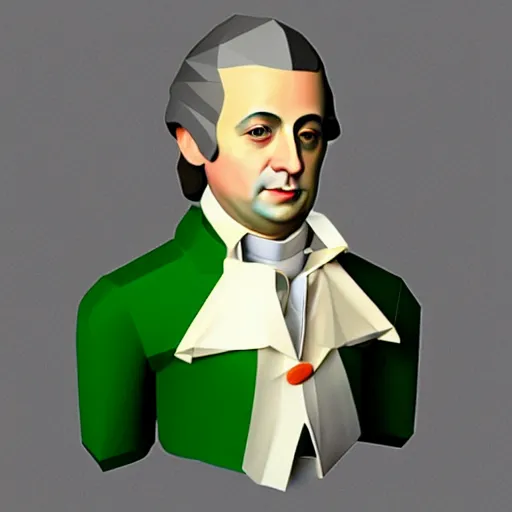 Image similar to Mozart as a low poly 3D model