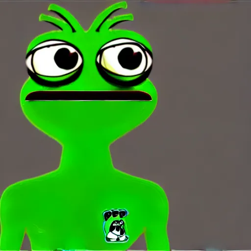 Prompt: pepe with long realistic legs pepe