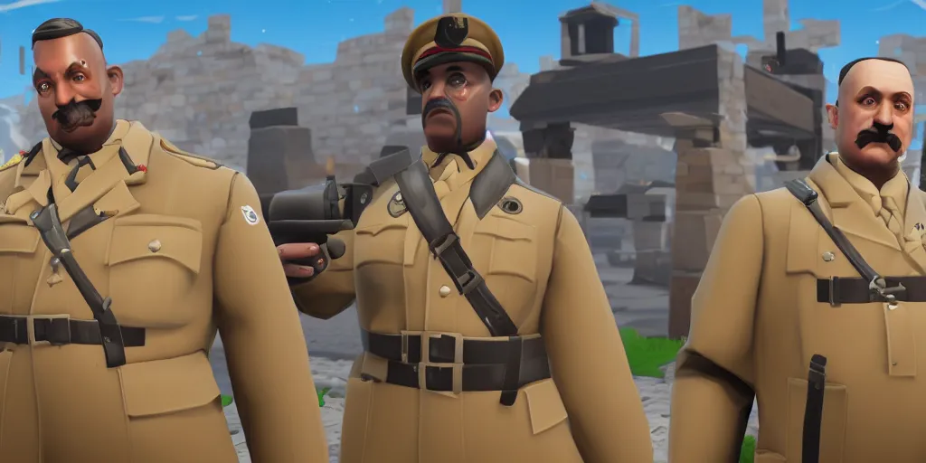 Image similar to adolph hitler as a fortnite skin. high quality 8 k resolution
