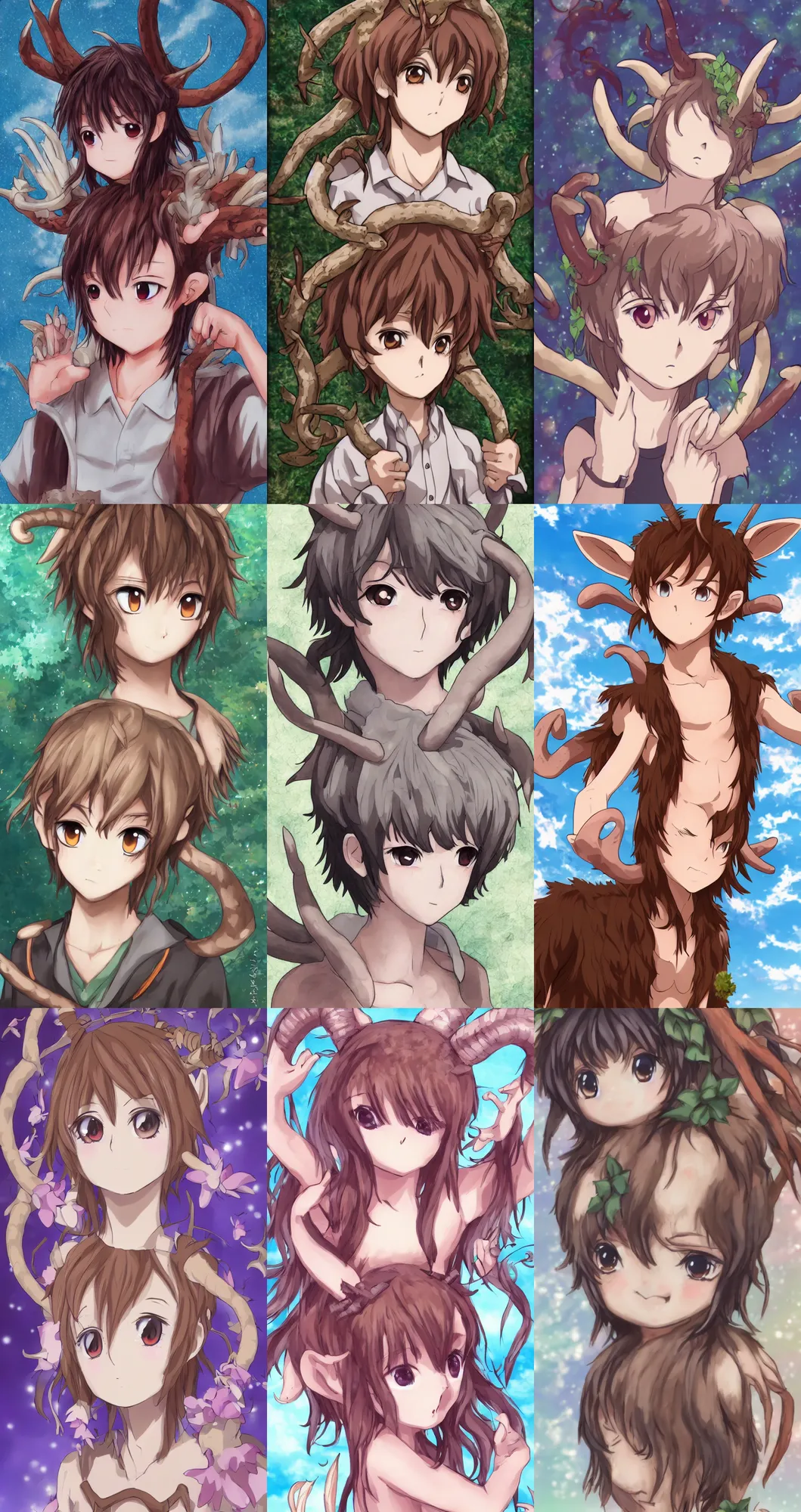 Prompt: Anime key art of a very cute faun