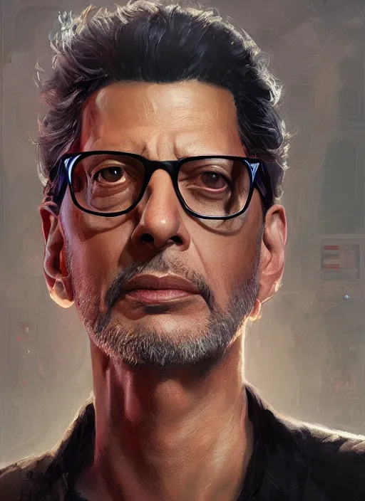 Image similar to Portrait Jeff jeff goldblum, marvel comics, dark, intricate, highly detailed, smooth, artstation, digital illustration by Ruan Jia and Mandy Jurgens and Artgerm and Wayne Barlowe and Greg Rutkowski and Frank Frazetta