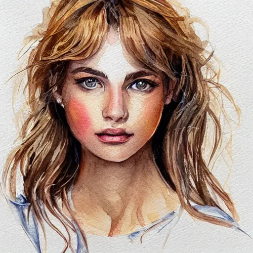 Prompt: watercolor art on paper, leo girl portrait, highly detailed, artstation, masterpiece, award - winning