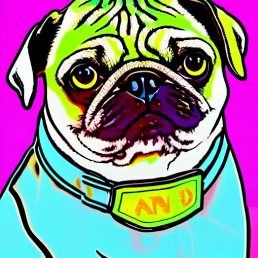 Image similar to pop art pug