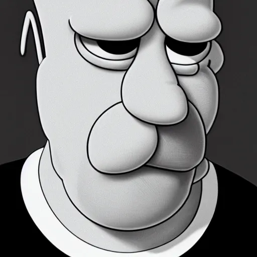 Image similar to hyper realistic homer simpson