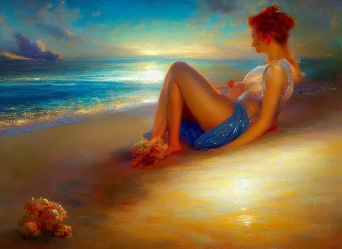 Prompt: cosmic ocean on the beach by vladimir volegov and delphin enjolras