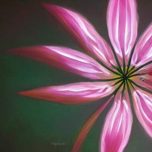 Image similar to Luminescent flower blooming at twilight, cgsociety, r/art