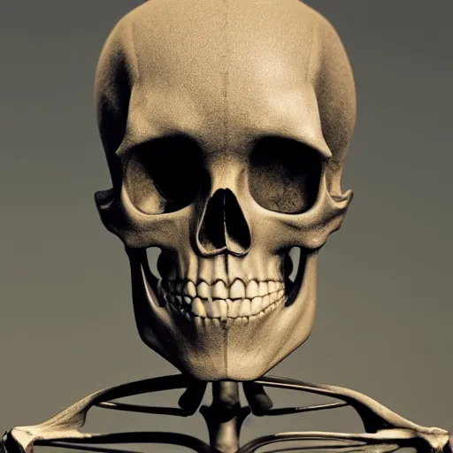 Prompt: human head skeleton mix by animal head skeleton,hyper realistic,cinematic composition,cinematic lighting,highly detailed,8k render