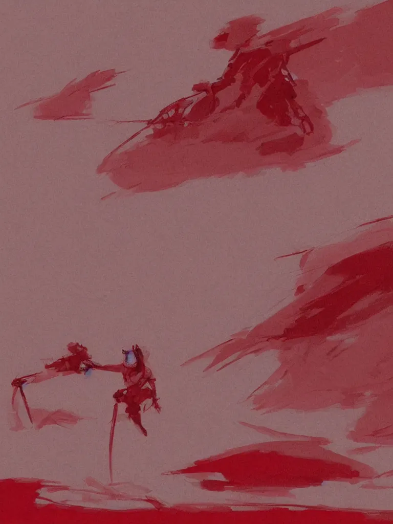 Image similar to red on red by Disney Concept Artists, blunt borders, rule of thirds