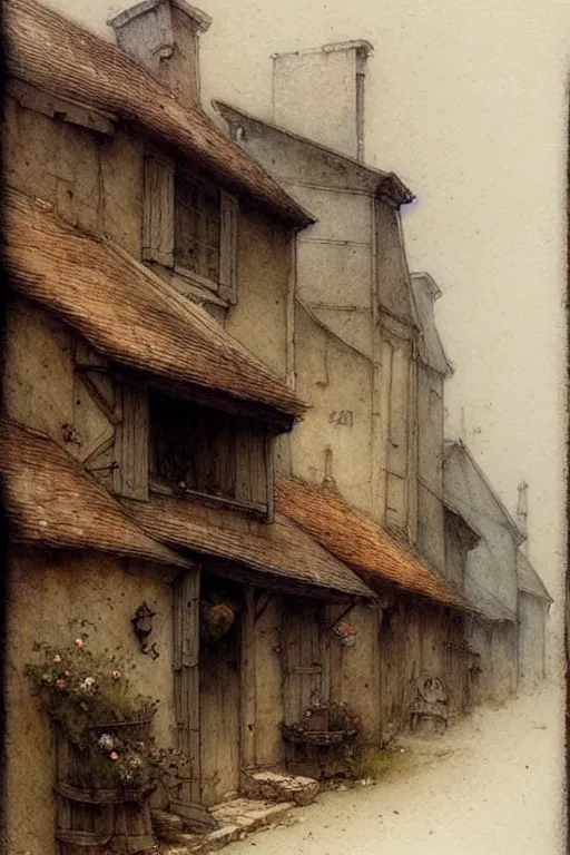 Prompt: ( ( ( ( ( 1 7 5 0 s village street. muted colors. ) ) ) ) ) by jean - baptiste monge!!!!!!!!!!!!!!!!!!!!!!!!!!!!!!