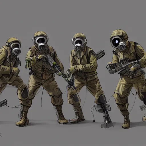 Prompt: A group of soldiers with gasmasks overtaking a fashion show ,D&D, elegant, badass, highly detailed, digital painting, artstation, concept art, smooth, sharp focus, illustration