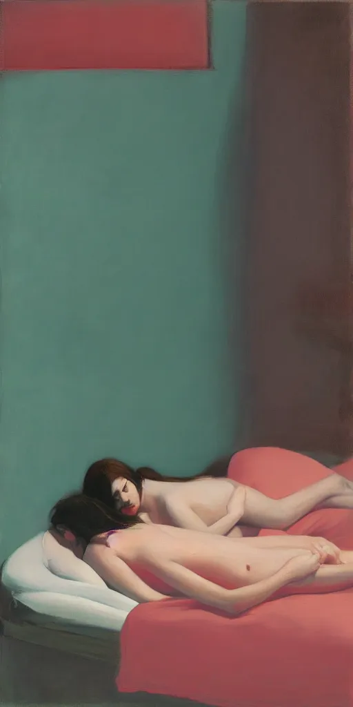Image similar to lovers melting into a bed, Todd Hido, Edward Hopper, Mark Rothko,