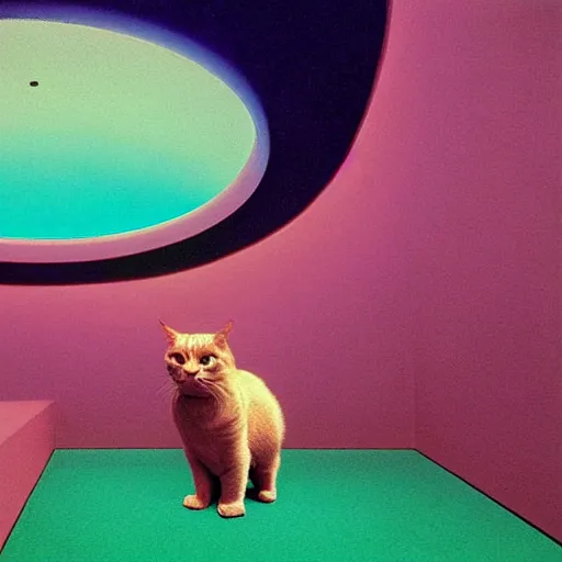 Prompt: a playful mind of astral cat by james turrell