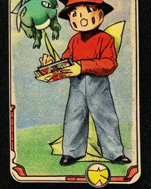 Image similar to a pokemon card from the 1 9 1 0 s