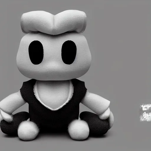 Image similar to cute fumo plush of a dream character that wouldn't look out of place in a surrealist painting, vray, black and white