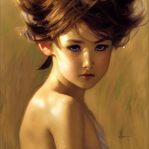 Image similar to detailed portrait of pouting anime girl, painting by gaston bussiere, craig mullins, j. c. leyendecker