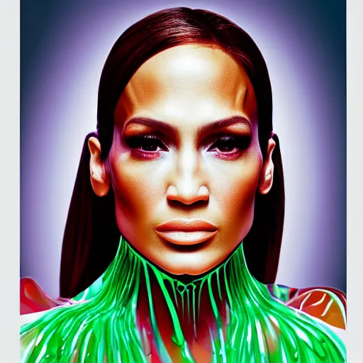 Image similar to j - lo made of jello, portrait photography