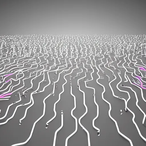 Prompt: horror render of a runaway ai converting all matter it can find into an army of sentient paperclips. may or may not have qualia