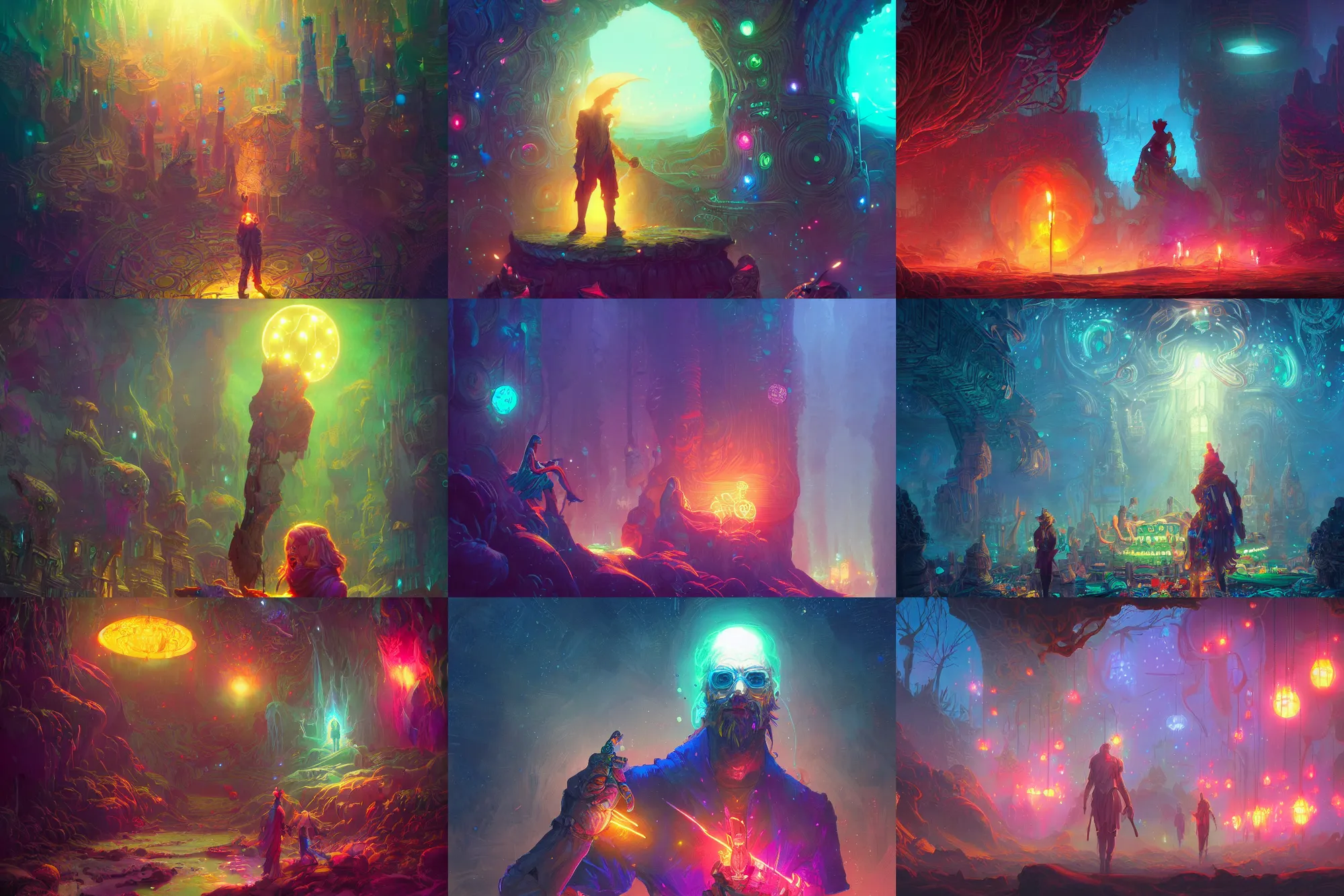 Prompt: transparent shining figure, glowing lights, epic fantasy, colorfully, detailed illustration, digital art, highly saturated colors, overdetailed art, concept art, detailed illustration, hd, 4 k, digital art, greg rutkowski, dan mumford, trending on artstation