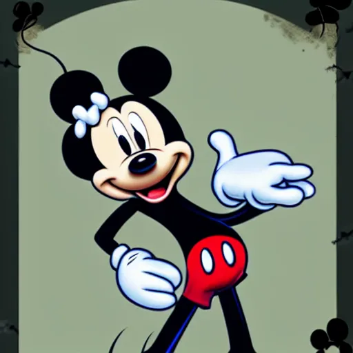 Prompt: Mickey Mouse as Ink Demon, 8K