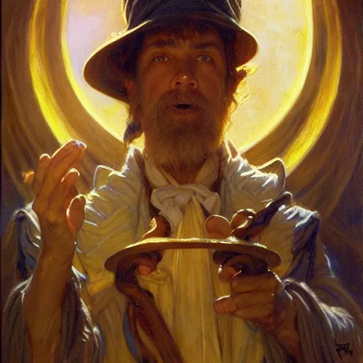 Prompt: powerful wizard. highly detailed painting by gaston bussiere and j. c. leyendecker 8 k