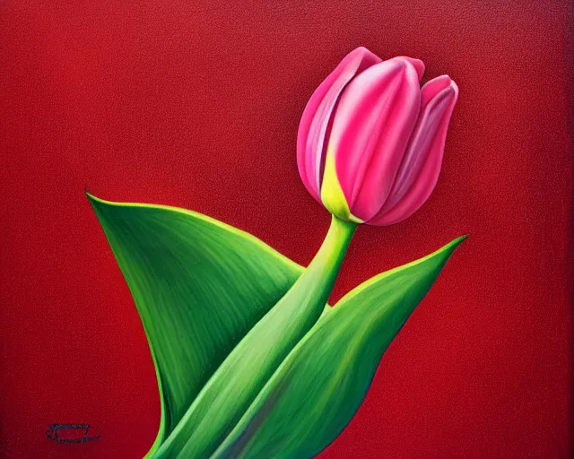 Prompt: rule of thirds the tulip, an ultrafine detailed painting by rafal olbinski, behance contest winner, pop surrealism, detailed painting, very detailed, minimalist, skeuomorphic, airbrush art