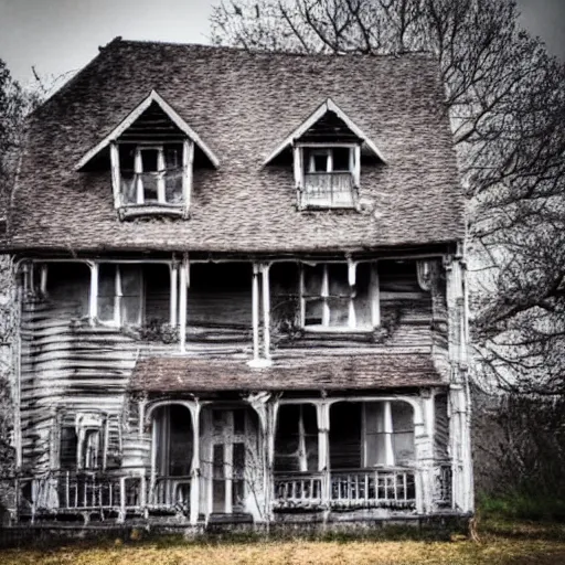 Image similar to photo of a creepy house