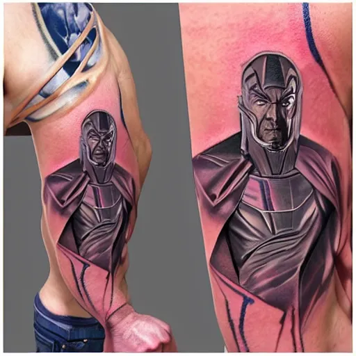 Prompt: magneto as a Jedi detailed tattoo